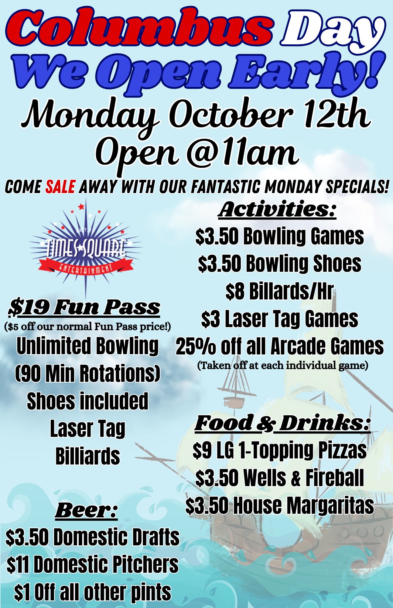 Columbus Day 26 flyer